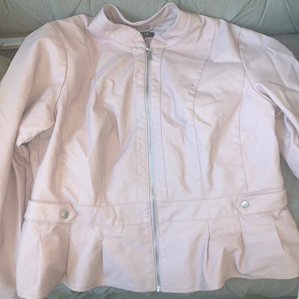 Faux Leather Peplum Jacket